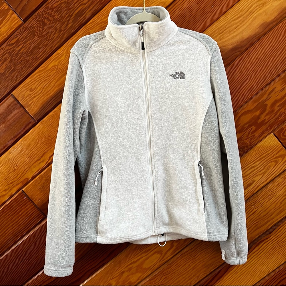 The North Face Gray and White Fleece Jacket